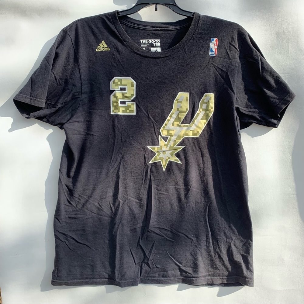 Adidas San Antonio Spurs Kawhi Leonard #2 Shirt Black Camo Mens Size Large L